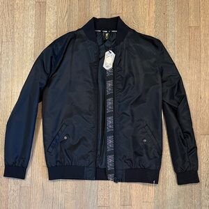 Liverpool Black Bomber Jacket with Subtle Logo Tape